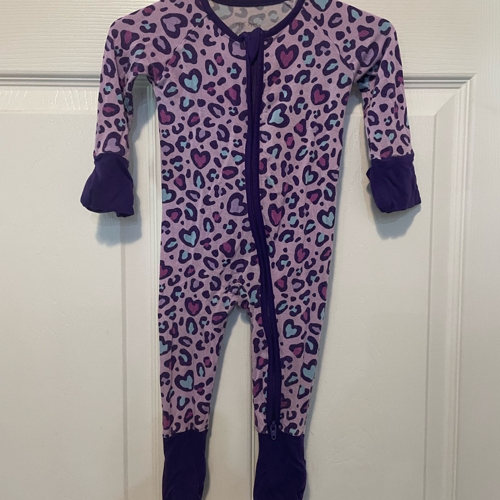 Little Sleepies Wild Hearts Zippy Sleeper 0-3M — Very Good Condition